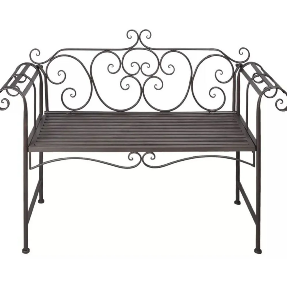 Outlet FinePRICE Puutarhapenkki 132 cm teräs antiikinruskea
