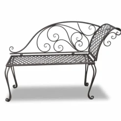 New FinePRICE Puutarhapenkki 128 cm teräs antiikinruskea