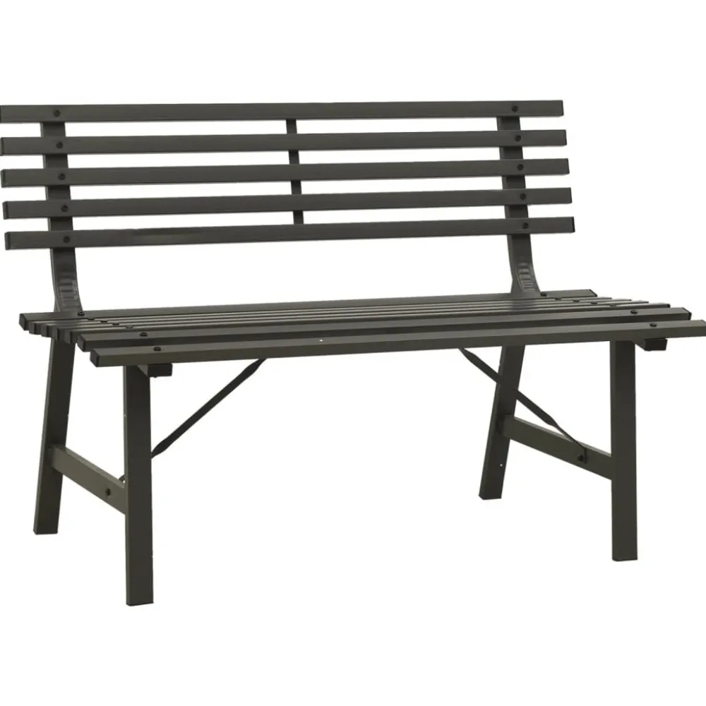 FinePRICE Puutarhapenkki 110 cm teräs musta