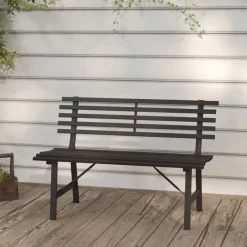 FinePRICE Puutarhapenkki 110 cm teräs musta