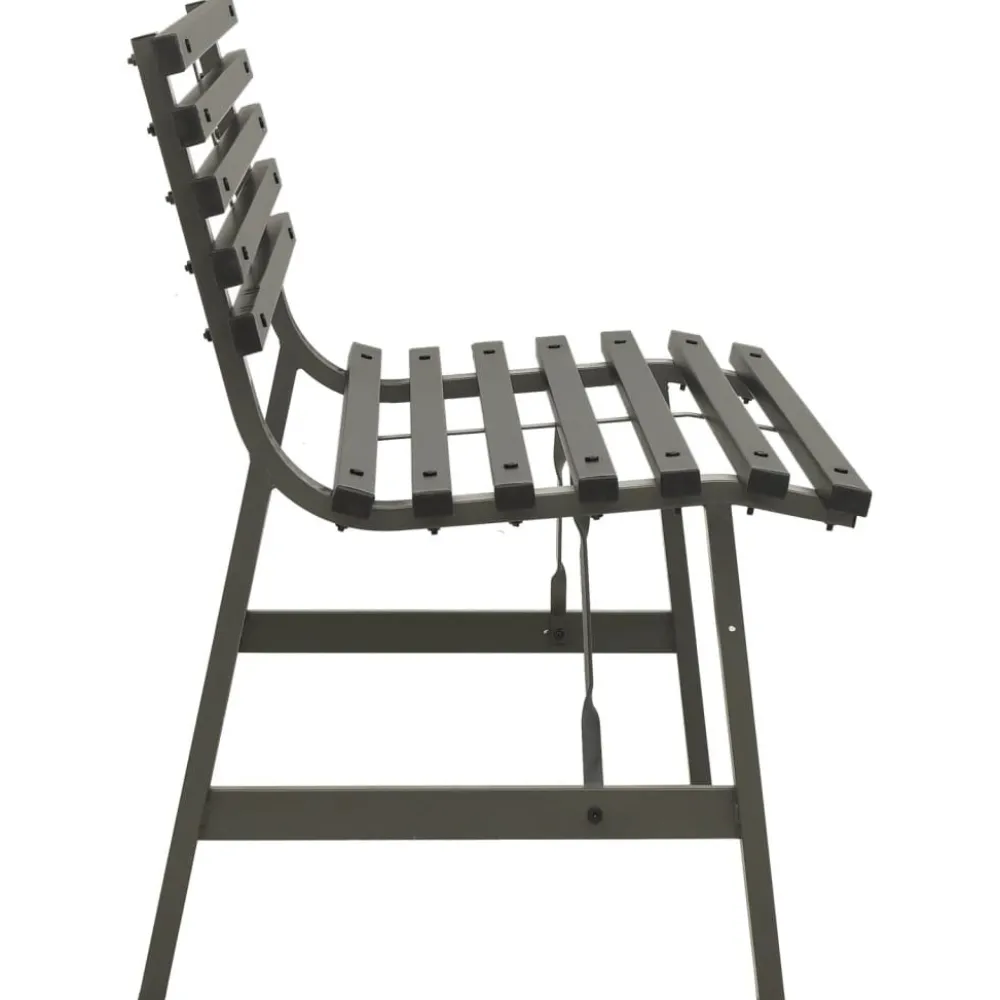 FinePRICE Puutarhapenkki 110 cm teräs musta