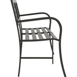 Hot FinePRICE Puutarhapenkki 125 cm teräs Musta