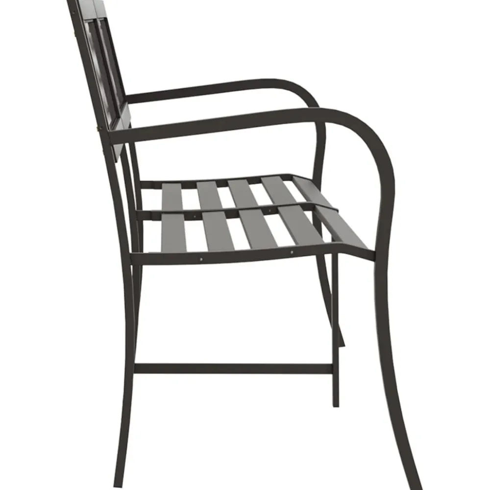 Hot FinePRICE Puutarhapenkki 125 cm teräs Musta