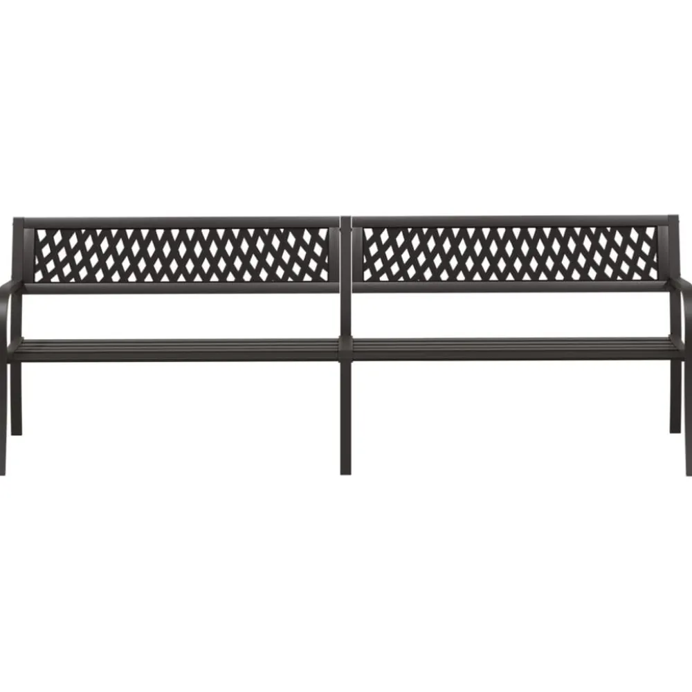 Hot FinePRICE Puutarhapenkki 125 cm teräs Musta