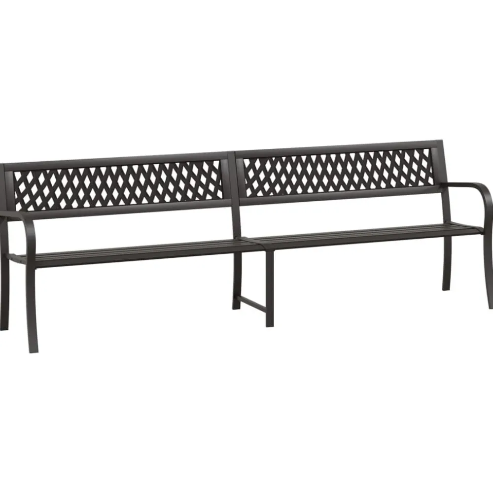 Hot FinePRICE Puutarhapenkki 125 cm teräs Musta