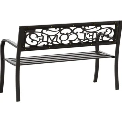 Hot FinePRICE Puutarhapenkki 125 cm teräs Musta