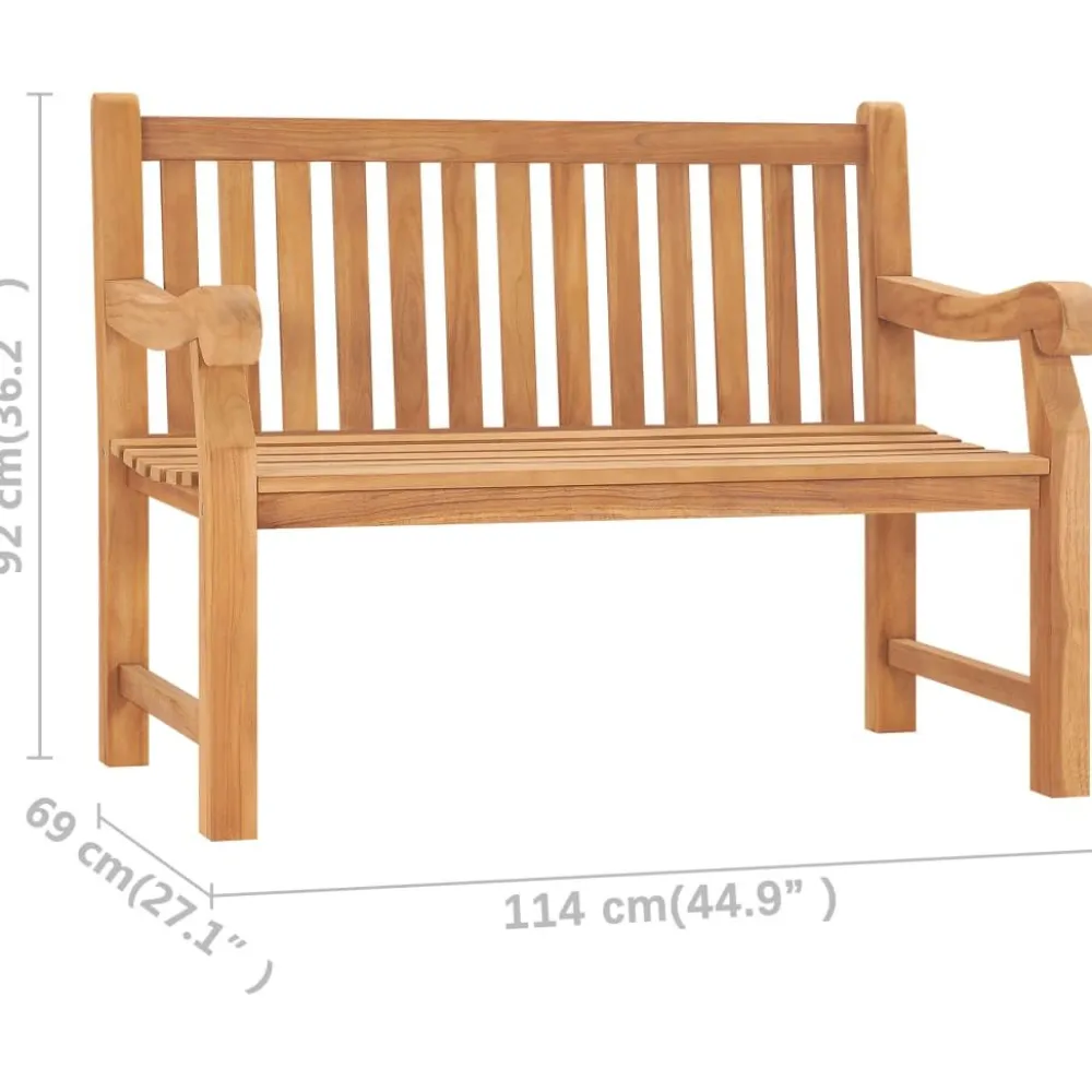 Sale FinePRICE Puutarhapenkki 114 cm, tiikki