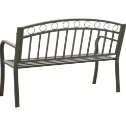 Outlet FinePRICE Puutarhapenkki harmaa 120 cm teräs