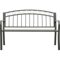 Outlet FinePRICE Puutarhapenkki harmaa 120 cm teräs