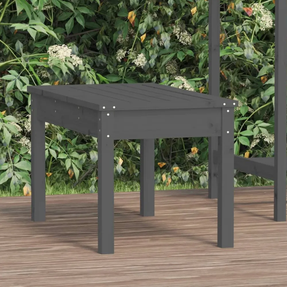 Best FinePRICE Puutarhapenkki harmaa 80x44x45 cm, mänty