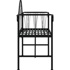 Outlet FinePRICE Puutarhapenkki 2-istuttava 128 cm musta teräs (18828)