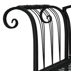 Outlet FinePRICE Puutarhapenkki 2-istuttava 128 cm musta teräs (18828)