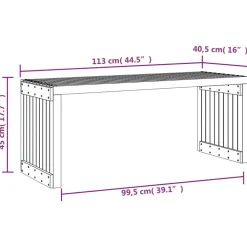 FinePRICE Puutarhapenkki jatkettava 212,5x40,5x45 cm, douglaskuusi