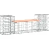 FinePRICE Puutarhapenkki kivikorilla 183x41x60,5 cm, douglaskuusi