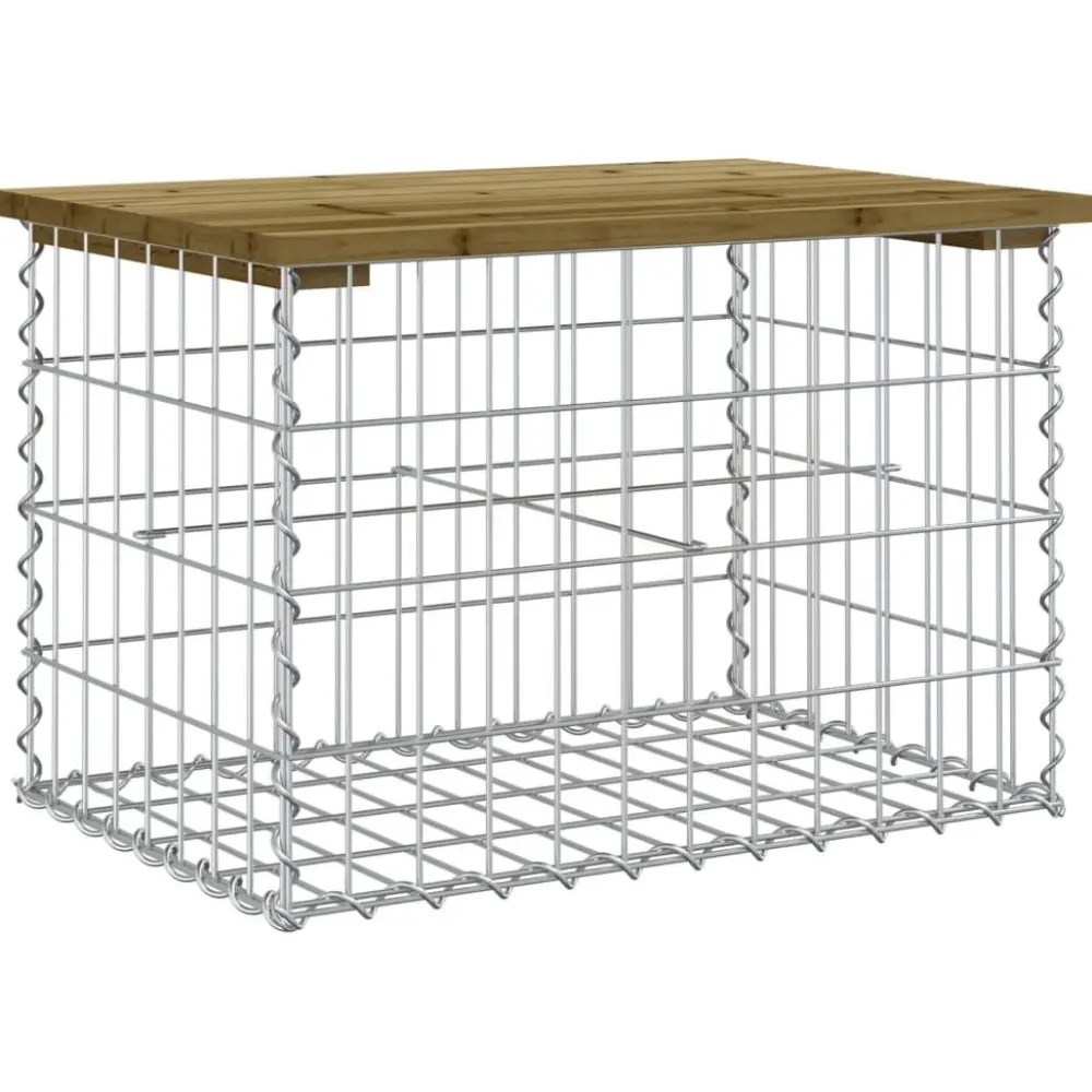 Best FinePRICE Puutarhapenkki kivikorilla 63x44x42 cm kyllästetty mänty