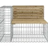 Best FinePRICE Puutarhapenkki kivikorilla 184x71x65,5 cm kyllästetty mänty