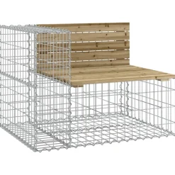 Best FinePRICE Puutarhapenkki kivikorilla 184x71x65,5 cm kyllästetty mänty