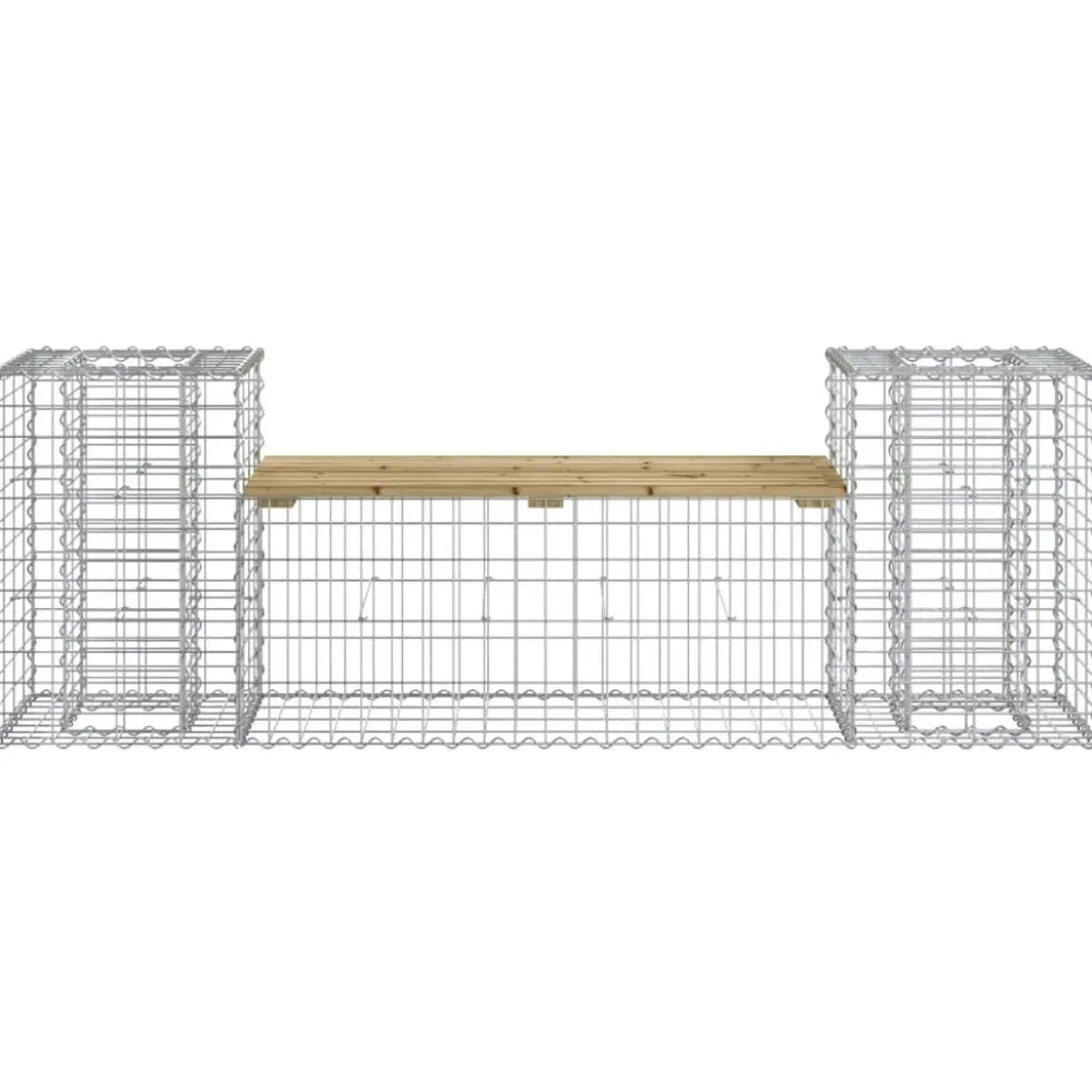 Best FinePRICE Puutarhapenkki kivikorilla 183x41x60,5 cm kyllästetty mänty