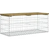 Sale FinePRICE Puutarhapenkki kivikorilla 103x44x42 cm kyllästetty mänty