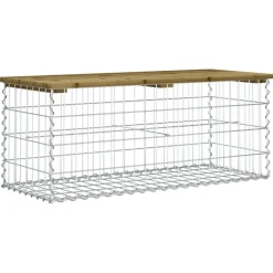 Sale FinePRICE Puutarhapenkki kivikorilla 103x44x42 cm kyllästetty mänty