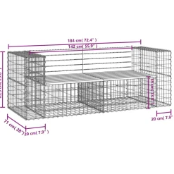 Discount FinePRICE Puutarhapenkki kivikorilla 184x71x65,5 cm, douglaskuusi