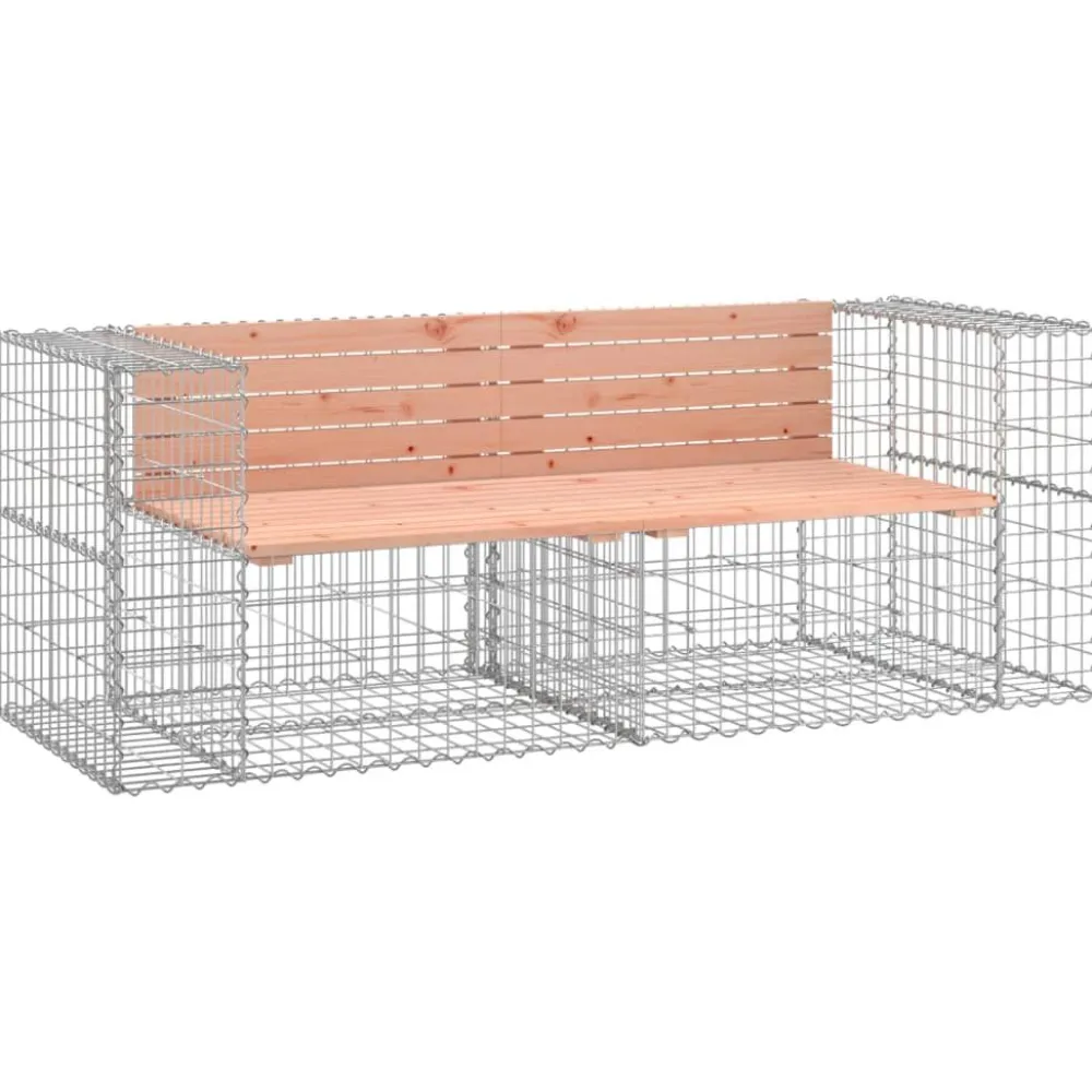 Discount FinePRICE Puutarhapenkki kivikorilla 184x71x65,5 cm, douglaskuusi