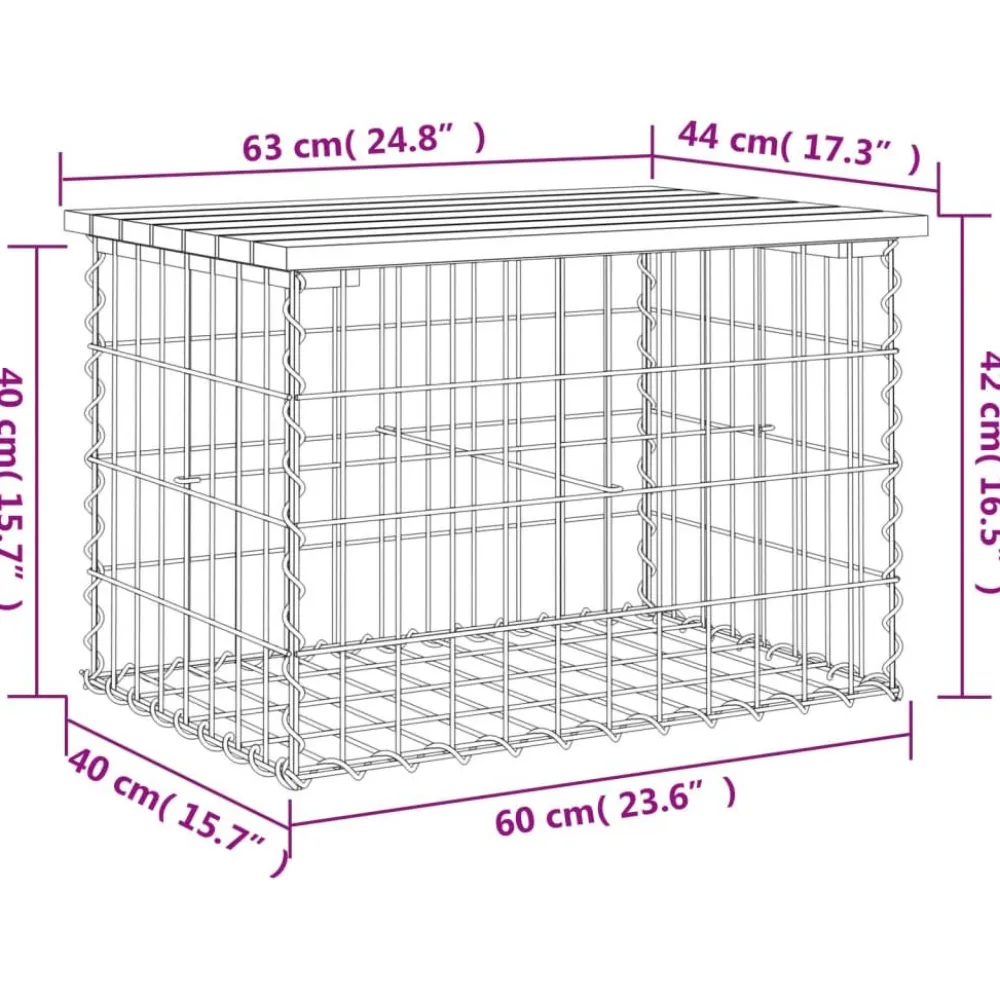 Discount FinePRICE Puutarhapenkki kivikorilla 63x44x42 cm, douglaskuusi