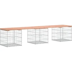 Clearance FinePRICE Puutarhapenkki kivikorilla 203x44x42 cm, douglaskuusi