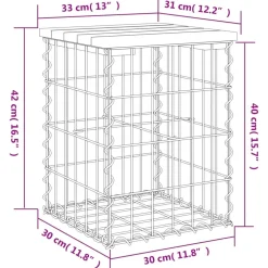 Clearance FinePRICE Puutarhapenkki kivikorilla 33x31x42 cm kyllästetty mänty
