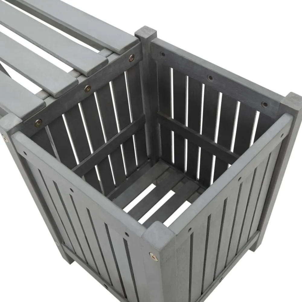 FinePRICE Puutarhapenkki 2 kukkalaatikolla 150 cm