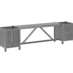 FinePRICE Puutarhapenkki 2 kukkalaatikolla 150 cm