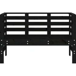 Discount FinePRICE Puutarhapenkki musta 111,5x53x71 cm, mänty