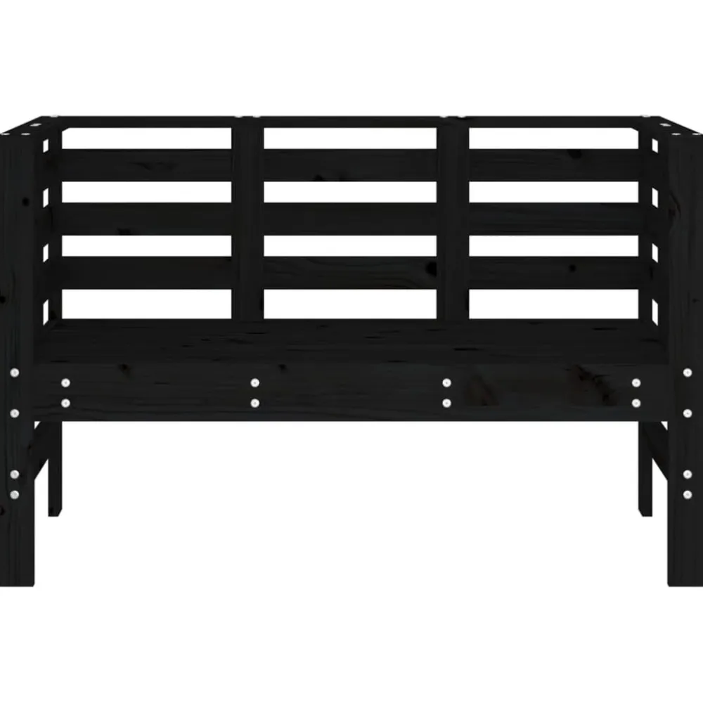 Discount FinePRICE Puutarhapenkki musta 111,5x53x71 cm, mänty