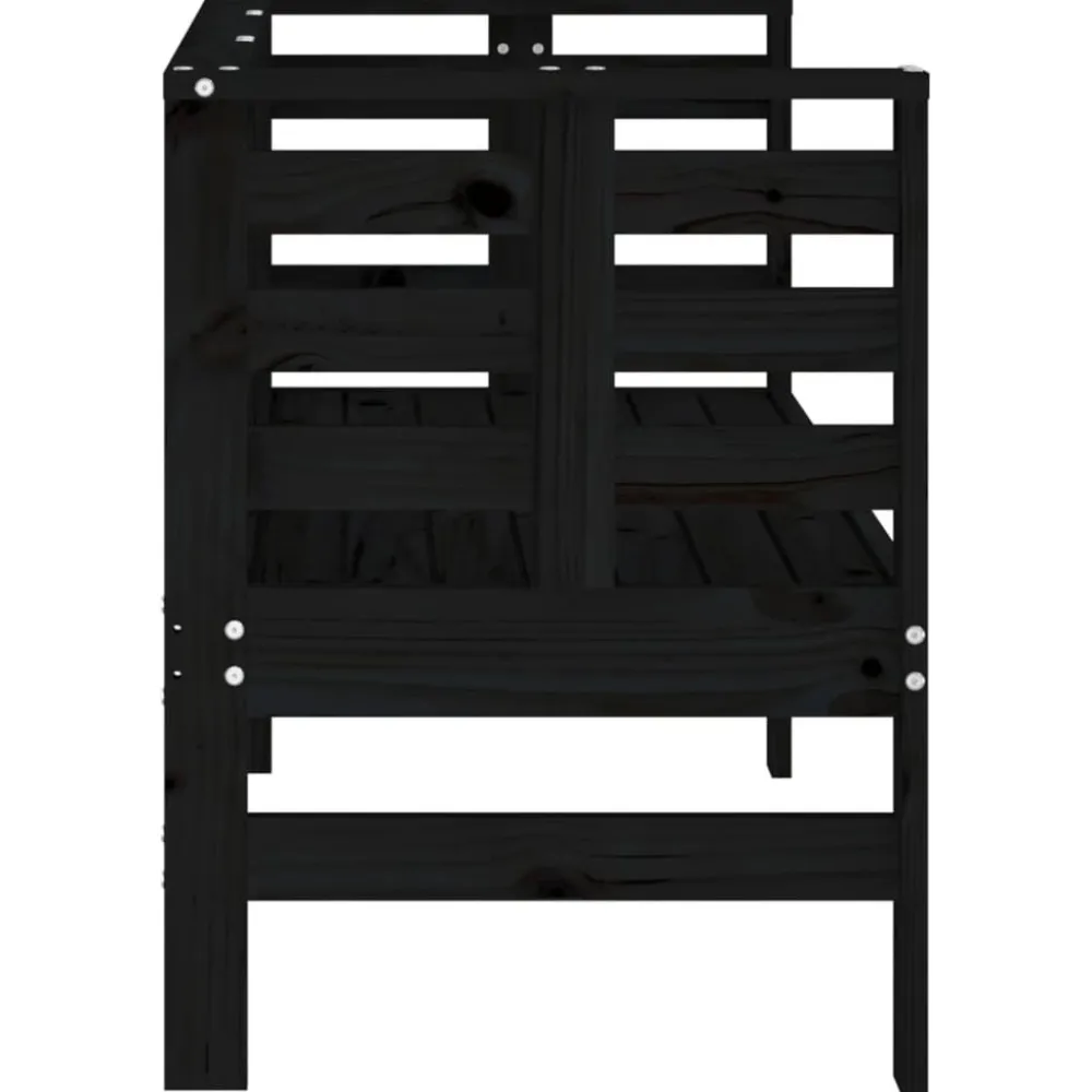 Discount FinePRICE Puutarhapenkki musta 111,5x53x71 cm, mänty