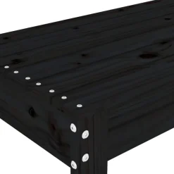 Outlet FinePRICE Puutarhapenkki musta 80x38x45 cm, mänty