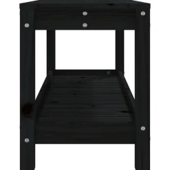 Clearance FinePRICE Puutarhapenkki musta 108x35x45 cm, mänty