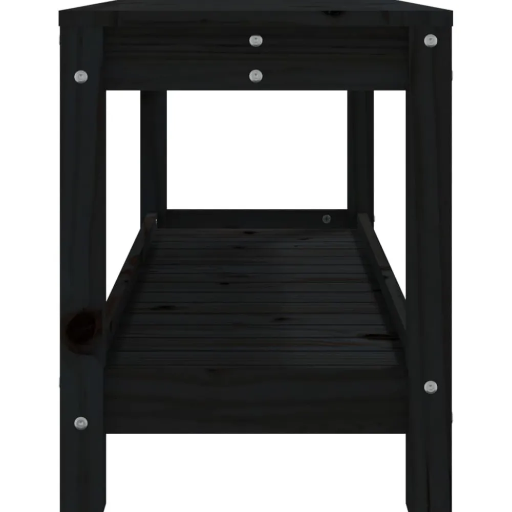 Clearance FinePRICE Puutarhapenkki musta 108x35x45 cm, mänty