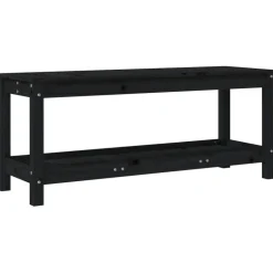 Clearance FinePRICE Puutarhapenkki musta 108x35x45 cm, mänty