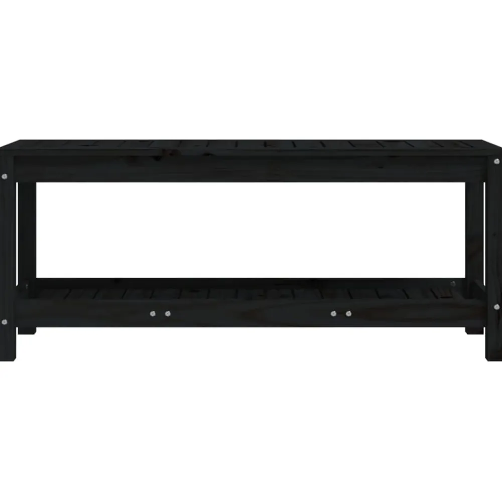 Clearance FinePRICE Puutarhapenkki musta 108x35x45 cm, mänty