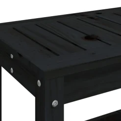 Clearance FinePRICE Puutarhapenkki musta 108x35x45 cm, mänty