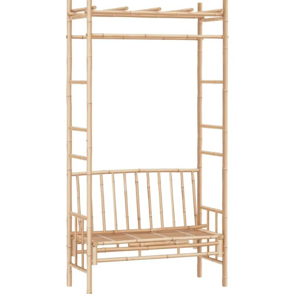 Best FinePRICE Puutarhapenkki pergolalla 116 cm bambu