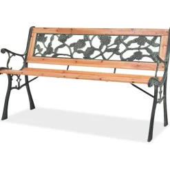 Discount FinePRICE Puutarhapenkki ruusukuvio 122 cm