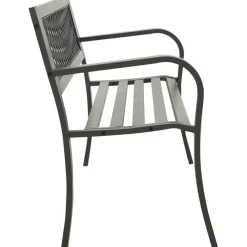 Discount FinePRICE Puutarhapenkki teräs harmaa 125 cm