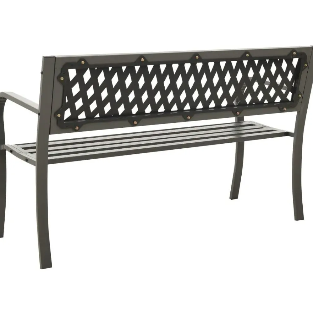 Discount FinePRICE Puutarhapenkki teräs harmaa 125 cm