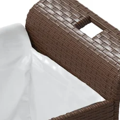 Sale FinePRICE Puutarhapenkki tyynyllä ruskea 116x46x57 cm polyrottinki