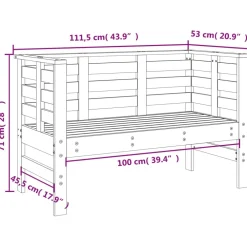 Sale FinePRICE Puutarhapenkki valkoinen 111,5x53x71 cm, mänty