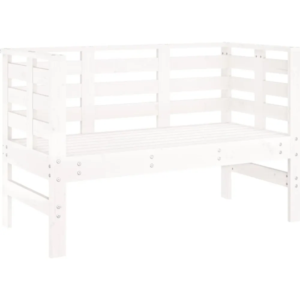 Sale FinePRICE Puutarhapenkki valkoinen 111,5x53x71 cm, mänty
