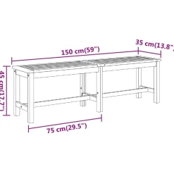 Outlet FinePRICE Puutarhapenkki 150x35x45 cm, akasiapuu