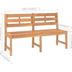 FinePRICE Puutarhapenkki 114 x 59 x 90 cm, tiikkiä