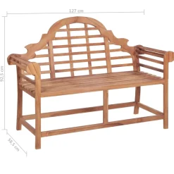 FinePRICE Puutarhapenkki 127x58,5x92,5 cm, tiikki